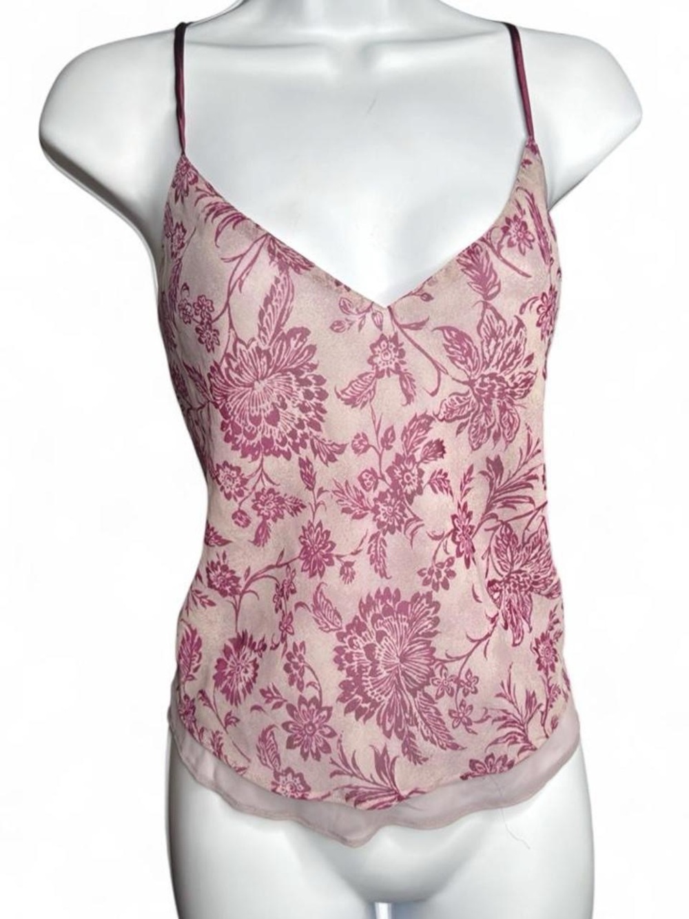Vitnage Y2K Valerie Stevens Pink Floral Slip Tank Top